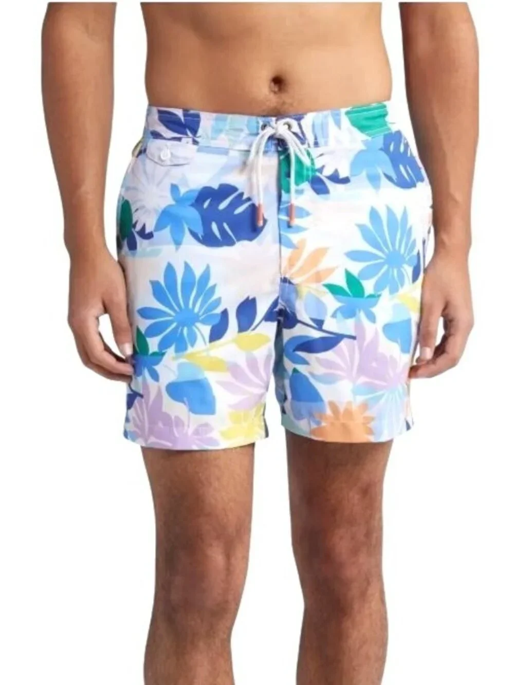 Tommy Bahama Mens Blue Tropical UPF Pockets Board Shorts Swim Sz 3XLB Big New